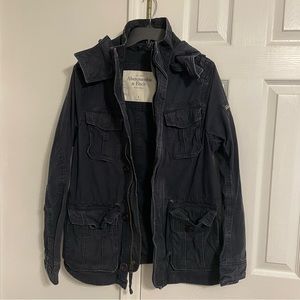 Men - Abercrombie & Fitch - Navy Parka - Size Small